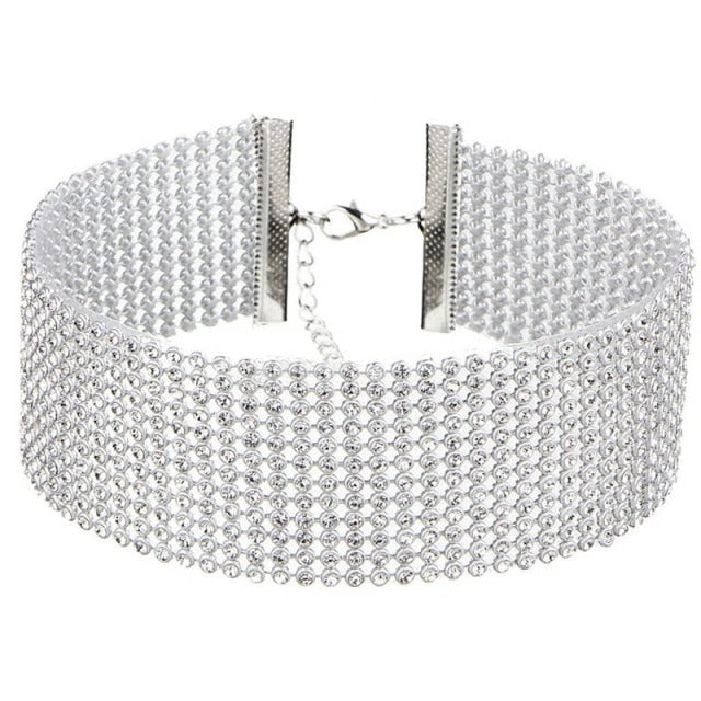 Gargantilla de diamantes de imitación de cristal