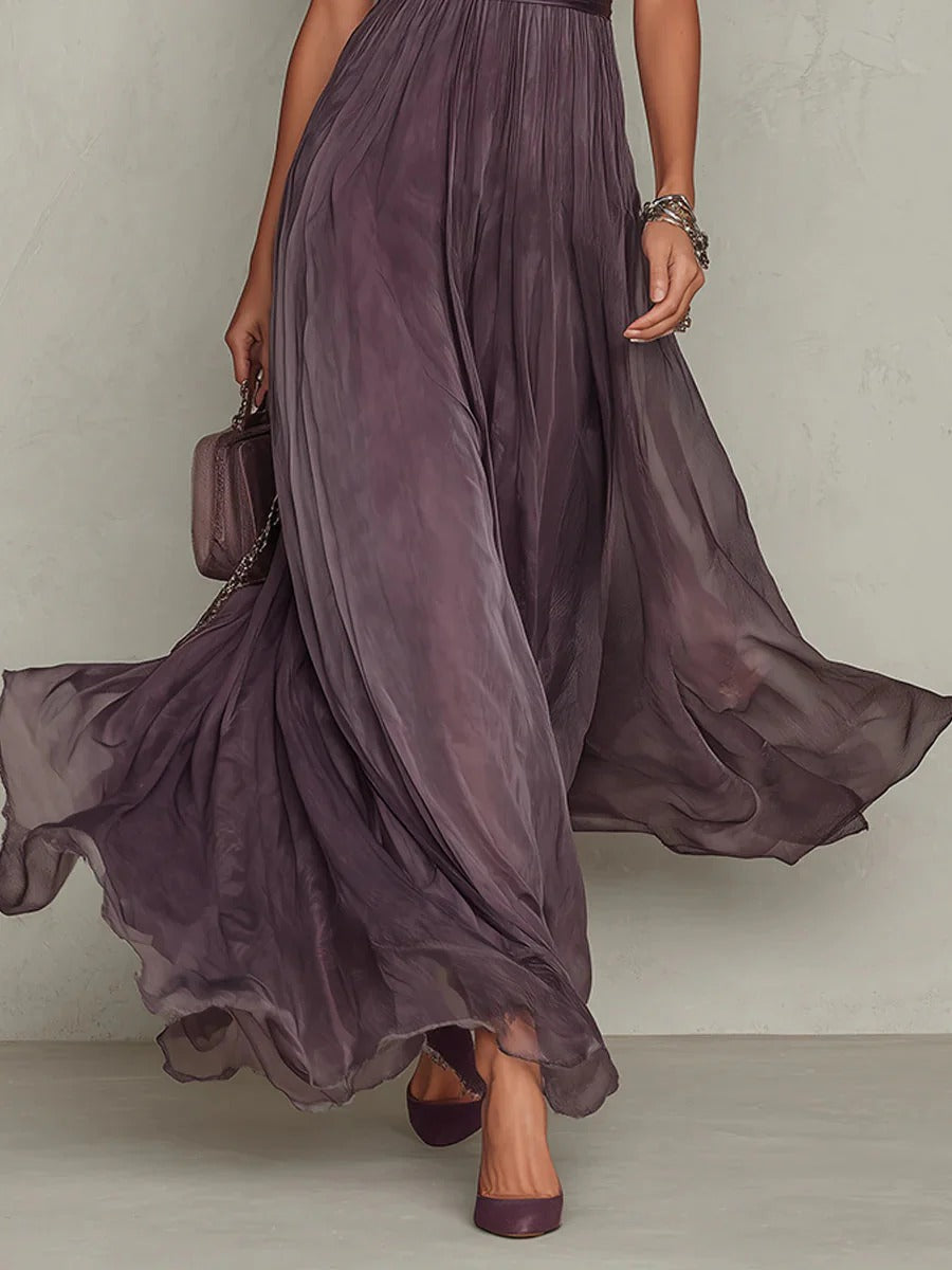 MAXI - Vestido con escote en forma de ojo de cerradura y encaje
