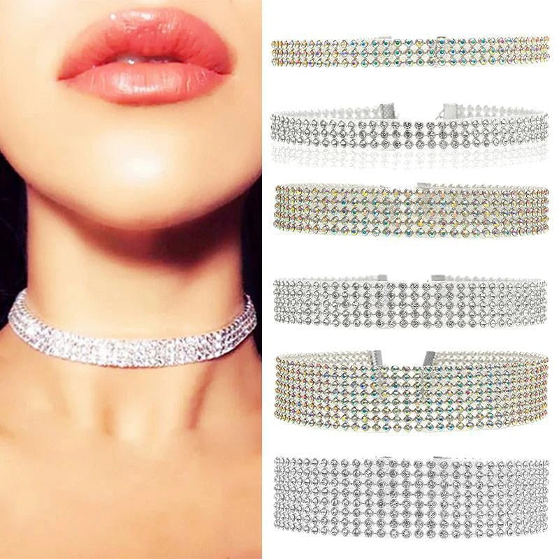 Gargantilla de diamantes de imitación de cristal