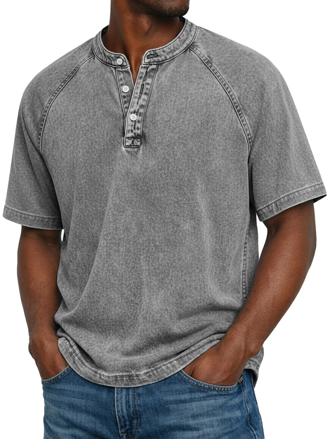 Camiseta manga corta con botones