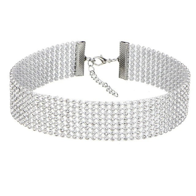 Gargantilla de diamantes de imitación de cristal