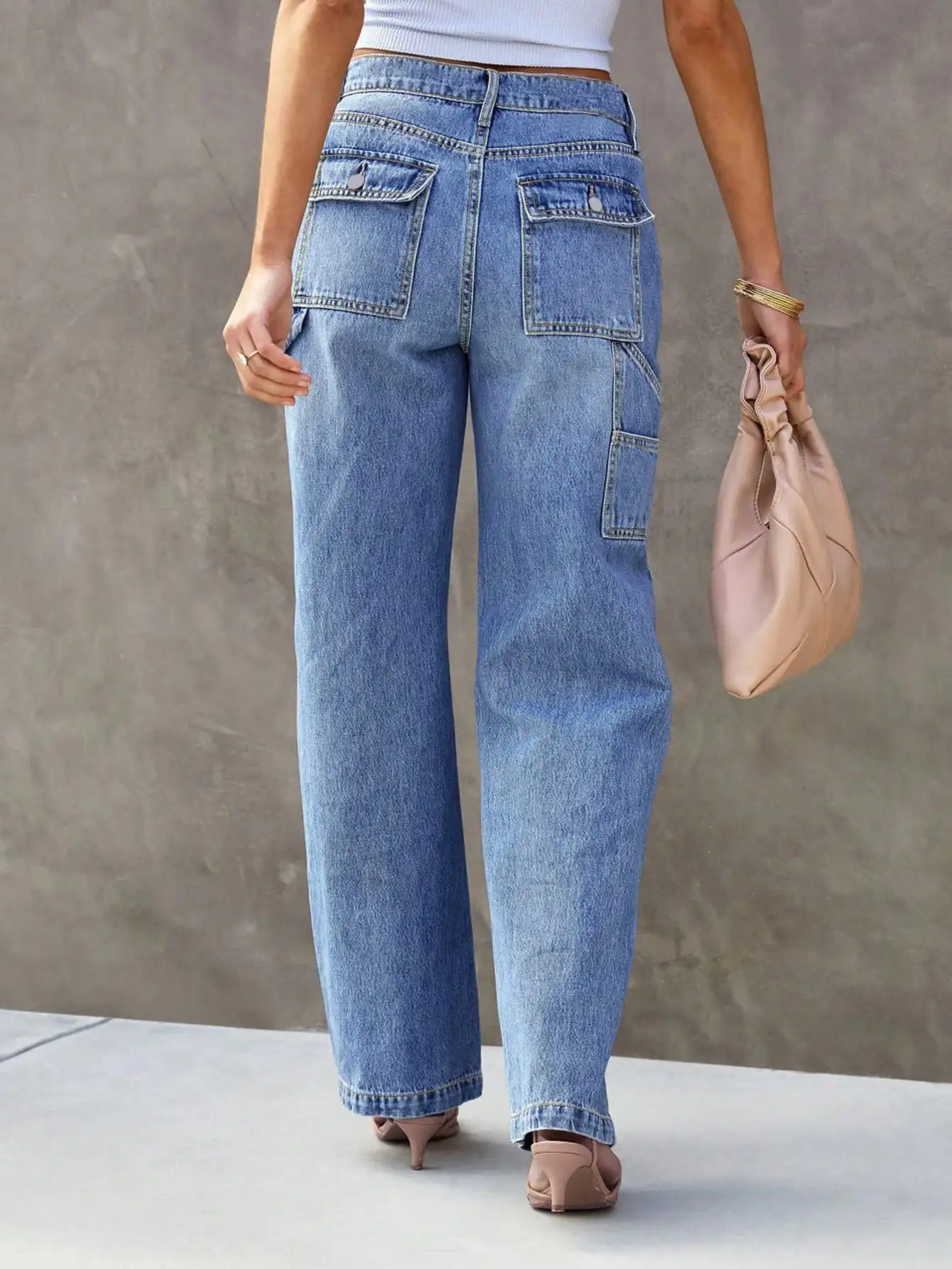 Pantalones vaqueros rectos de pierna ancha