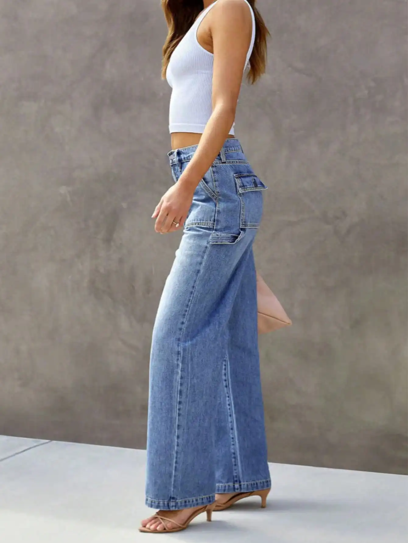 Pantalones vaqueros rectos de pierna ancha